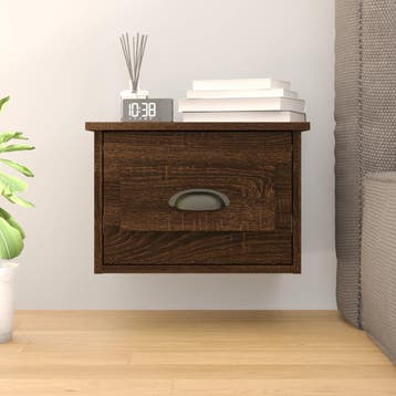 vidaXL Nachtkastje wandgemonteerd 41,5x36x28 cm bruin, Minder dan 45 cm, Verzenden, Nieuw, Minder dan 55 cm