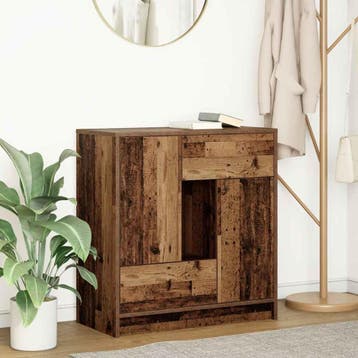 vidaXL Dressoir met lades en deuren 70,5x34x74,5 cm oud hout, Huis en Inrichting, Kasten | Dressoirs, Verzenden, Nieuw, Overige houtsoorten