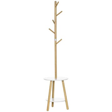 TRUUSK Kapstok Met 5 Kledinghaken en Bijzettafel - 171 cm Ho, Verzenden, Nieuw