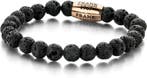 Frank 1967 - Rekbare Natuurstenen Armband - Lava Steen met, Verzenden, Nieuw