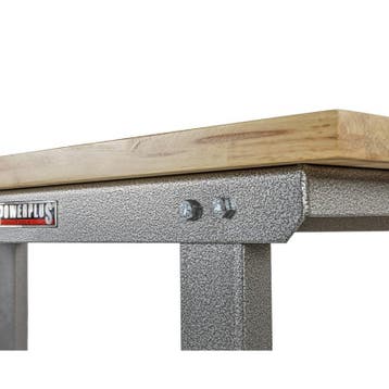 Werkbank grijs 200 cm met hardhouten blad - open model, Ophalen of Verzenden, Nieuw