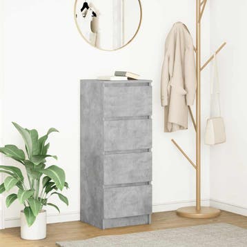 vidaXL Dressoir 37,5x35x99 cm spaanplaat betongrijs, Huis en Inrichting, Kasten | Dressoirs, Minder dan 50 cm, Verzenden, Nieuw