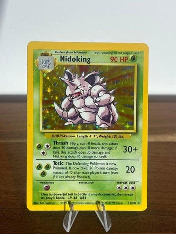 Pokémon - 1 Card - Nidoking 11/102 Foil - WOTC - Base set, Nieuw