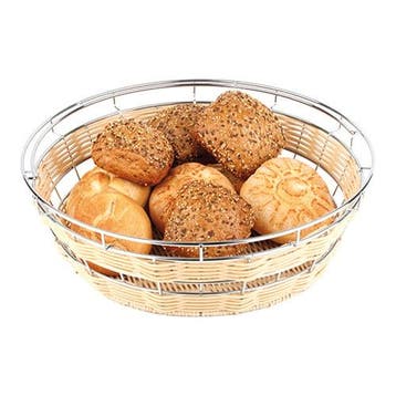 Broodmand | Polyrattan | Verchroomd | Rond | Ø400x80(h)mm, Verzenden, Nieuw in verpakking
