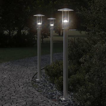 vidaXL Vloerlamp voor buiten 3 st 100 cm roestvrij staal, Verzenden, Nieuw, Vloerlamp