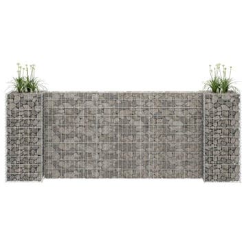 vidaXL Gabion plantenbak H-vormig 260x40x100 cm staaldraad, 100 cm of meer, Verzenden, Nieuw, Metaal