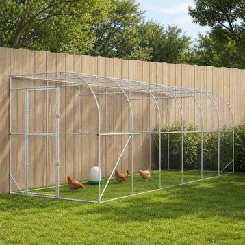 vidaXL Kippenhok Tegen de Muur zilver 600 x 150 x 215 cm, Dieren en Toebehoren, Verzenden, Nieuw