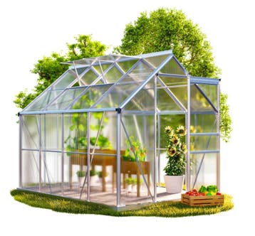 Tuinkas Aluminium 250x190x195cm met 2 Dakramen (Broeikassen), Verzenden, Nieuw