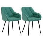 Set van 2 Fluwelen Eetkamerstoelen –Rugleuning en Armleuning, Verzenden, Nieuw