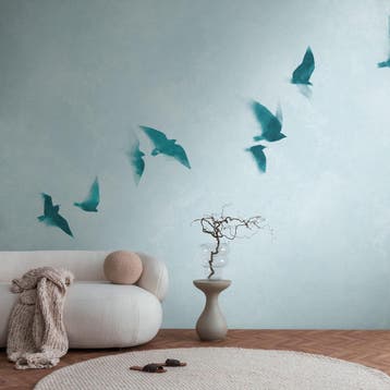 Profhome 399231-GU Fotobehang vogel patroon mat blauw, Verzenden