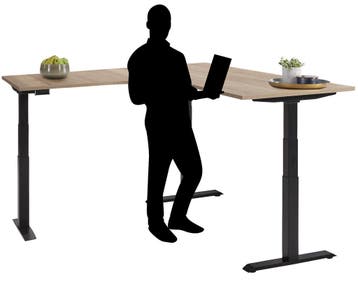 StandUp XF3 elektrisch zit/sta hoekbureau, 200x220cm, Overige plaatsen, Ophalen of Verzenden, Nieuw in verpakking, Bureau