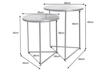 Ronde set van 2 bijzettafels ELEMENTS 40cm zilver antiek, Huis en Inrichting, Tafels | Sidetables, Ophalen of Verzenden, Nieuw