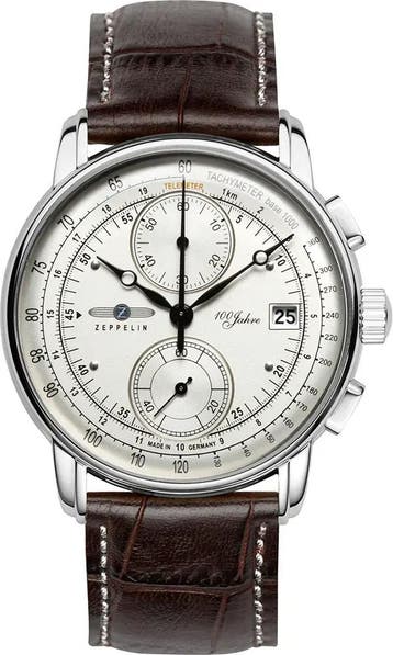 Zeppelin 8670-1 100 Jahre chronograaf heren horloge, Overige merken, Staal, Verzenden, Polshorloge
