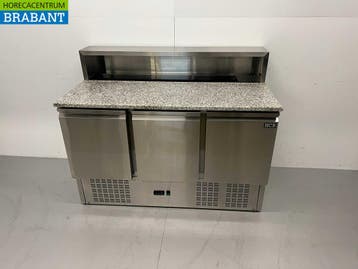 RVS HCB Pizzawerkbank Pizzatafel 3 deuren 136,5 cm 230V, Ophalen of Verzenden, Nieuw in verpakking