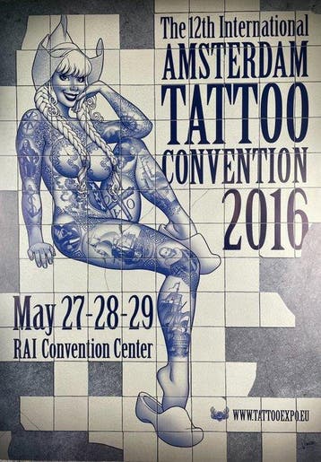 Vince Ruarus - Amsterdam tattoo convention A0 formaat 2016