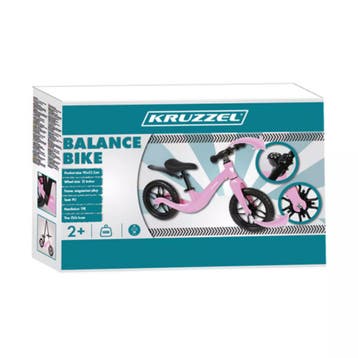 Kruzzel Loopfiets Roze 12 Inch – Verstelbaar Zadel + Draa., Fietsen en Brommers, Steps, Ophalen of Verzenden, Nieuw