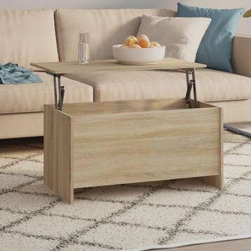 vidaXL Salontafel 102x55,5x52,5 cm bewerkt hout sonoma, 100 tot 150 cm, Verzenden, Nieuw, 50 tot 100 cm