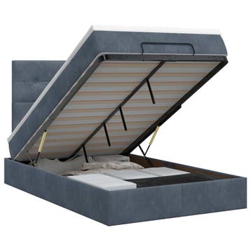 vidaXL Ottoman bed met matras Donkergrijs 120 x 190 cm, Huis en Inrichting, Slaapkamer | Bedden, Verzenden, Nieuw, Stof