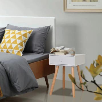 vidaXL Nachtkastjes 2 st 40x30x61 cm massief grenenhout wit, Minder dan 45 cm, Verzenden, Nieuw, 55 tot 70 cm