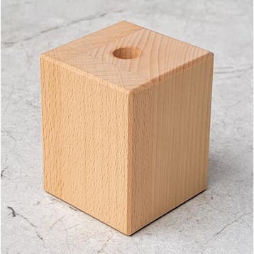 HOCHO Beukenhouten Vaas 55x55x70 mm – Met Glazen Buisje v., Ophalen of Verzenden, Nieuw