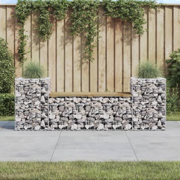 vidaXL Tuinbank schanskorfontwerp 183x41x60,5 cm, Verzenden, Nieuw