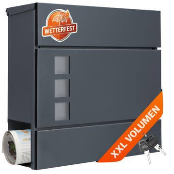 Brievenbus met Krantenhouder Grijs 37x11x36,5cm, Verzenden, Nieuw
