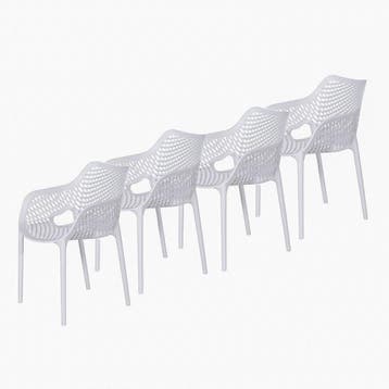 Garden Impressions Air XL kunststof tuinstoel wit set van 4, Verzenden, Nieuw
