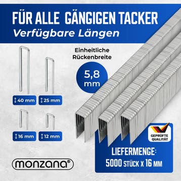 Tacker nieten - 5000 stuks - L= 16mm, B= 5,8mm (Gereedschap), Verzenden, Nieuw