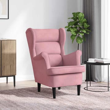 vidaXL Fauteuil fluweel roze, Verzenden, Nieuw