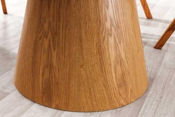 Ronde eettafel UNIQUE 120 cm wit natuurlijk eiken keramiek, Ophalen of Verzenden, Nieuw