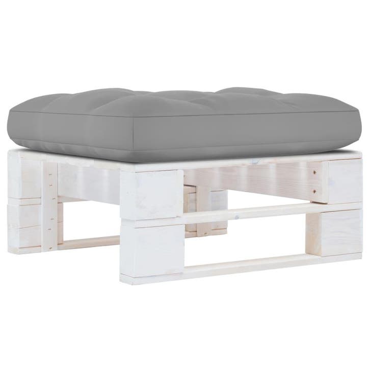 vidaXL Tuinhocker pallet geïmpregneerd grenenhout wit, Tuin en Terras, Tuinsets en Loungesets, Nieuw, Verzenden