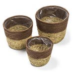 Plantenmand | Decoris | 3 stuks (Zeegras, Binnen, Bruin), Tuin en Terras, Verzenden, Nieuw