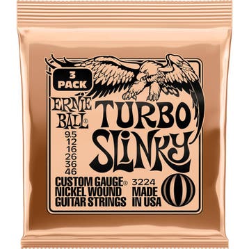 Ernie Ball 3224 Turbo Slinky elektrische gitaarsnaren 3-pack, Ophalen of Verzenden, Nieuw