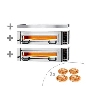 GGM Gastro | Elektrische pizzaoven Power - 4+4x Ø34cm - 400V, Onderbouw afzuigkap, Verzenden, Nieuw, Motor