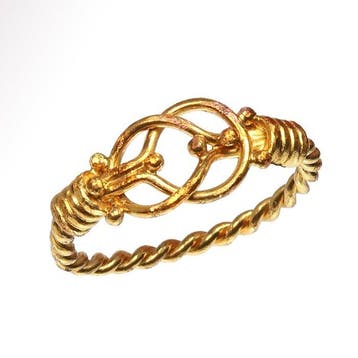 Middeleeuws Goud Ring met Hercules Knot, Sieraden, Tassen en Uiterlijk, Antieke sieraden