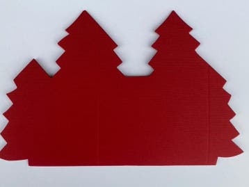 Kerstboomkaart - Kerstrood linnen  50 stuks, Verzenden, Nieuw