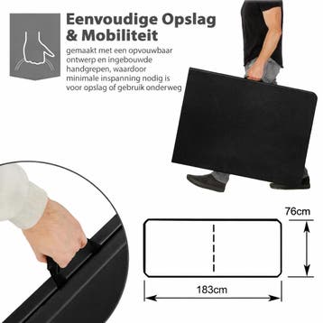 MaxxGarden Vouwtafel - Tuintafel - 180x70x74 cm - Zwart, Verzenden, Nieuw