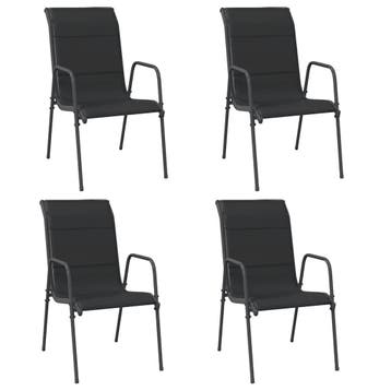Terrasstoelen Zwart - Lichtgewicht - Laatste Stuk!, Tuin en Terras, Tuinstoelen, Ophalen of Verzenden, Zo goed als nieuw, Metaal