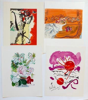 Jean LURCAT, André MARCHAND & Raoul DUFY - Lot de 4, Antiek en Kunst