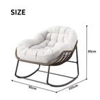 Rotan Schommelstoel Wit - Fauteuil met Gewatteerd Kussen, Huis en Inrichting, Stoelen, Verzenden, Wit, Nieuw, Riet of Rotan