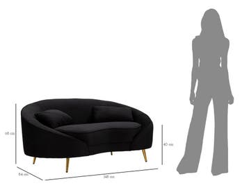 SOFA 2 ZITS OSLO MET KUSSENS ZWART CM 148X84X68, Ophalen of Verzenden, Nieuw