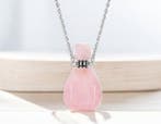 Gedenk hanger mini urn van edelsteen Rose Quartz (ook de..., Ophalen of Verzenden, Nieuw, Kraal