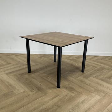 kantinetafel vierkant 100x100 cm, havanna - zwart, Ophalen of Verzenden, Gebruikt, Bureau