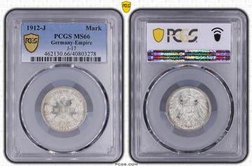 Duitsland 1 Mark 1912 J Pcgs Ms 66 40803278 J 017 selten..., Verzenden