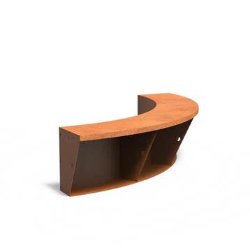 Cortenstaal keerwand met zitrand 150x150x50cm binnenbocht, Nieuw, Minder dan 25 cm, Border
