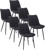 24goodz Set van 6 Eetkamerstoelen - Comfortabele Linnen Zitt, Huis en Inrichting, Stoelen, Verzenden, Nieuw