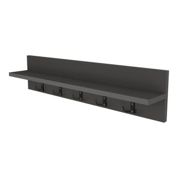 [en.casa] Wandkapstok Hammarö met plank 80x13x18 cm antracie, Verzenden, Nieuw