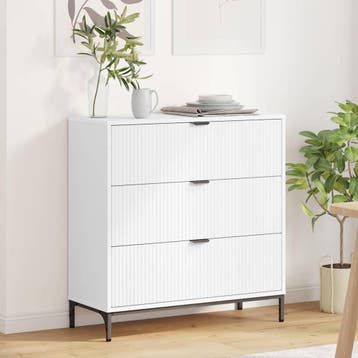 vidaXL Dressoir Wit 79,5 x 33 x 82 cm Bewerkt hout, Verzenden, Nieuw, Overige houtsoorten, Minder dan 50 cm