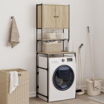 vidaXL Wasmachinekast 68x48,5x194 cm sonoma eikenkleurig, Verzenden, Nieuw