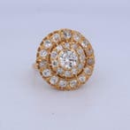 Cocktailring - 18 karaat Geel goud - 5.00ct. tw. Diamant